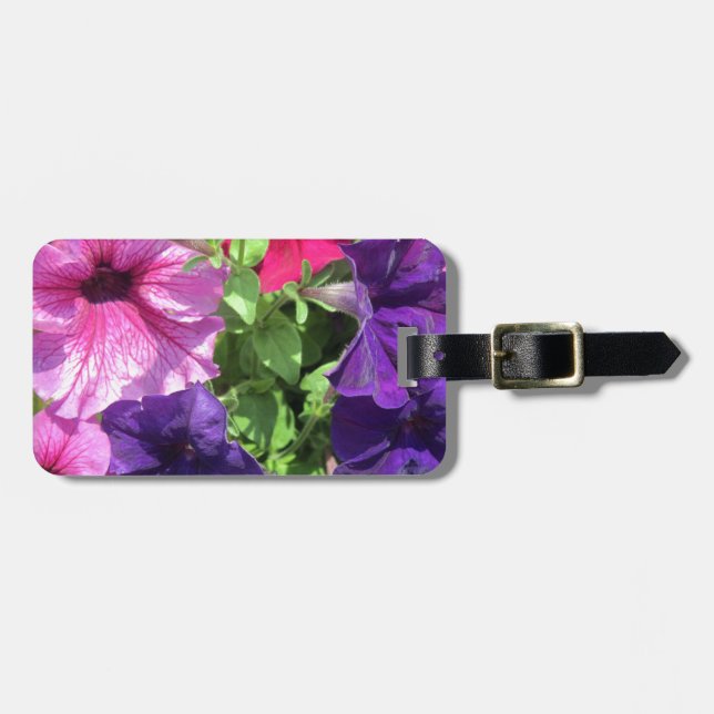 Colourful Petunias Luggage Tag (Front Horizontal)