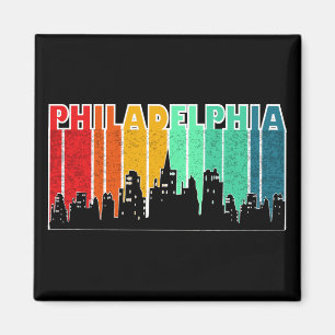 Colourful Philadelphia Retro Sunset Cityscape Magnet
