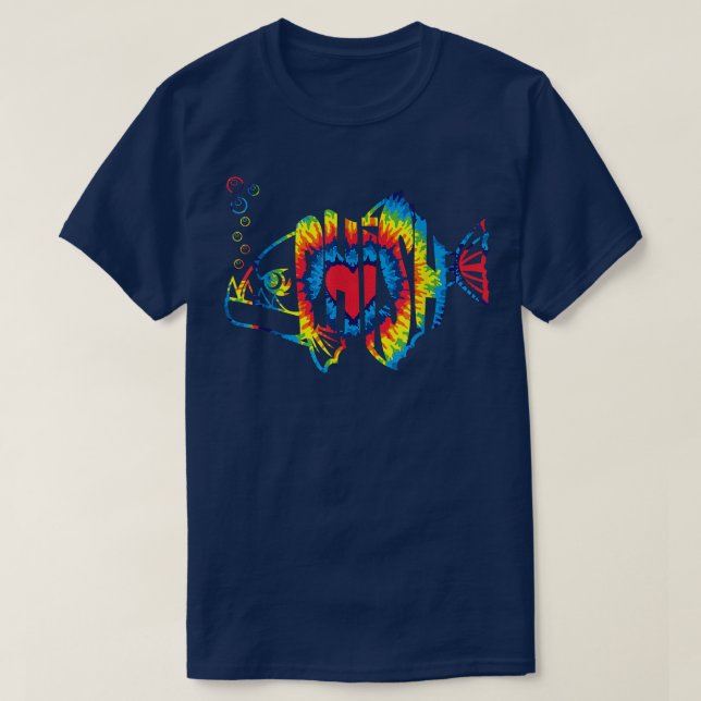 Colourful Phishjam, Tiedye Tee For Fisherman, Fish (Design Front)