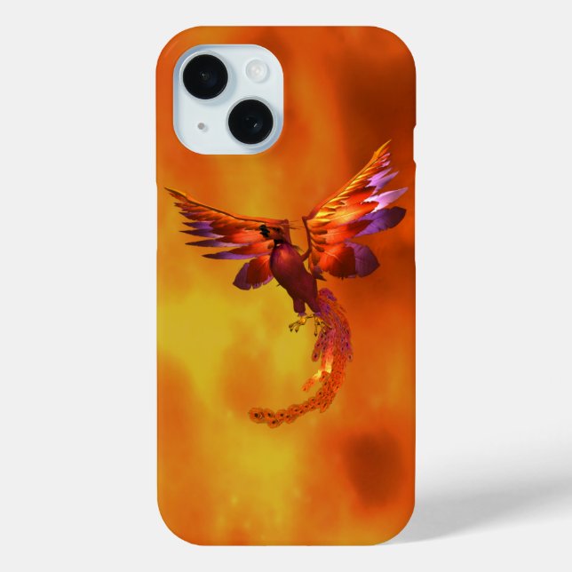 Colourful Phoenix Flying Against a Fiery Backgroun Case-Mate iPhone Case (Back)