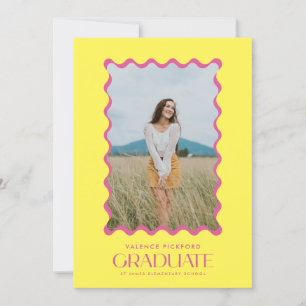 Colourful Photo 2025 Elementary Graduate Wavy Fram Announcement