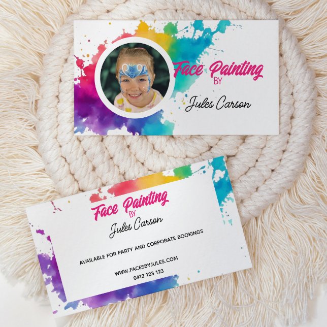 Colourful Photo Face Painter  Business Card (Creator Uploaded)