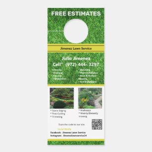 Colourful Photo Landscape Services QR Code Door Hanger