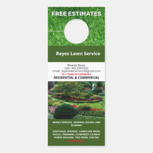 Colourful Photo Lawn Service Estimate Reference Door Hanger