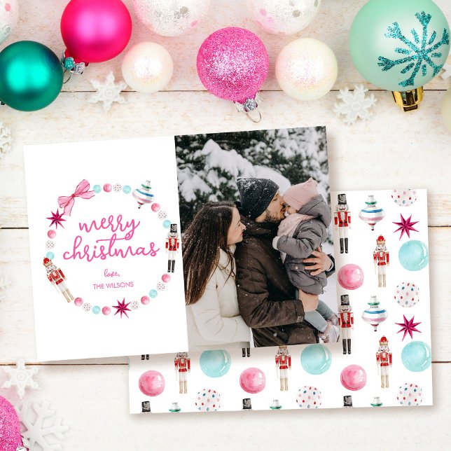 Colourful Photo Merry Christmas Holiday Card (Creator Uploaded)