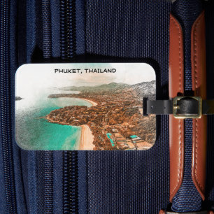 Colourful Phuket Thailand Coastline View Luggage Tag