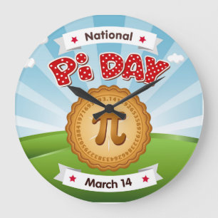 Colourful Pi Day  Large Clock