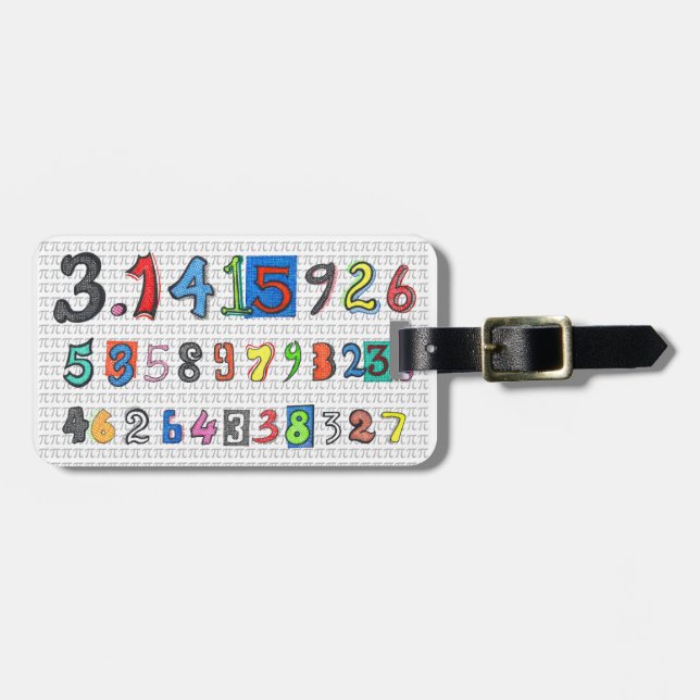 Colourful Pi Luggage Tag (Front Horizontal)