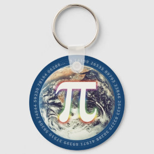 Colourful Pi on Earth   Math Key Ring