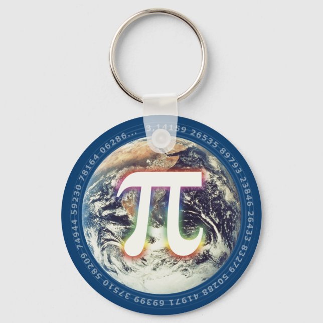 Colourful Pi on Earth | Math Key Ring (Front)