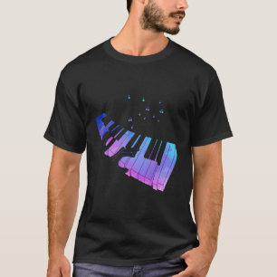 Colourful Piano Keyboard Music Notes Pianist Music T-Shirt