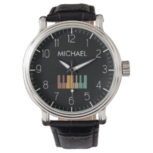 colourful Piano Keyboard Personalised Musician's  Watch