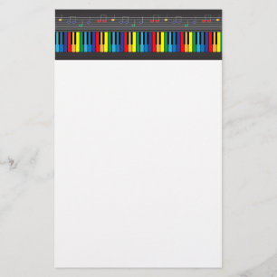 Colourful piano keyboard stationery