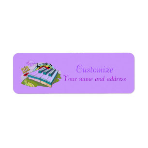 Colourful Piano Keys Customisable Address Labels