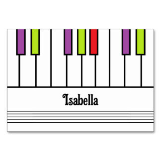 Colourful Piano Keys Kids Party Place Name Card