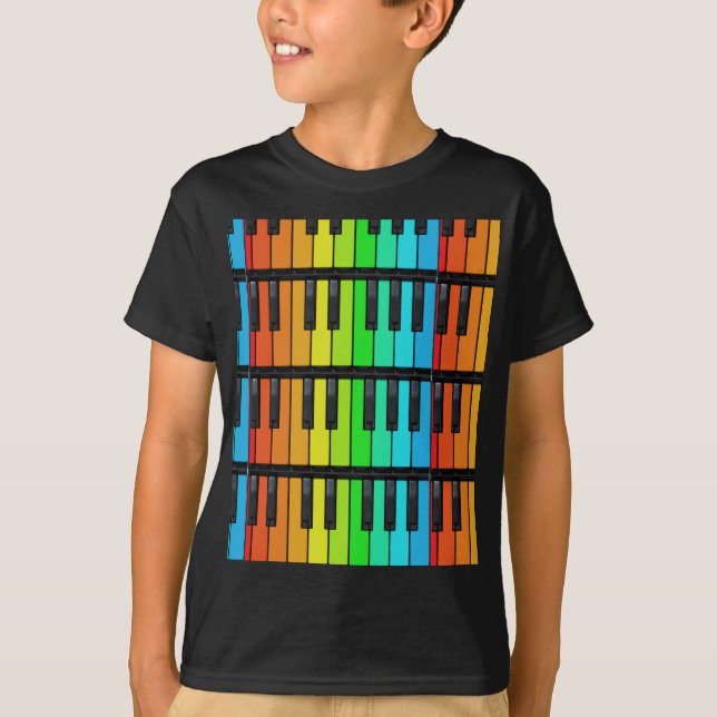 Colourful piano keys shirt (Front)