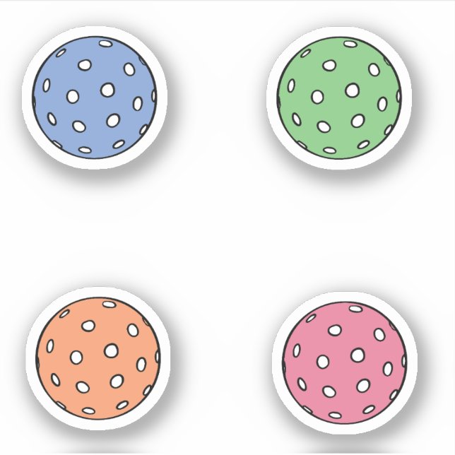 Colourful Pickleball Balls Sticker Pack (Front)