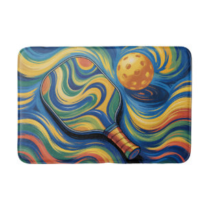 - Colourful Pickleball Paddle And Ball  Bath Mat