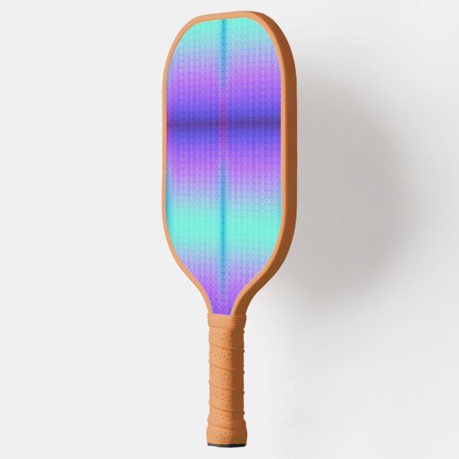 Colourful pickleball paddle with a textured handle (Left)