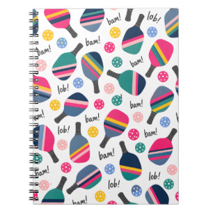 Colourful Pickleball Pattern Notebook