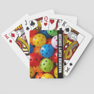  Colourful pickleballs, custom text  Playing Cards