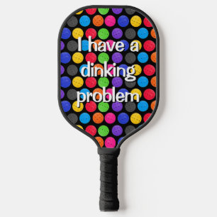 Colourful Pickleballs with Funny Quote Pickleball Paddle