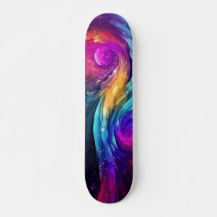 Colourful Piece Abstract Painting Galaxy Art Skateboard