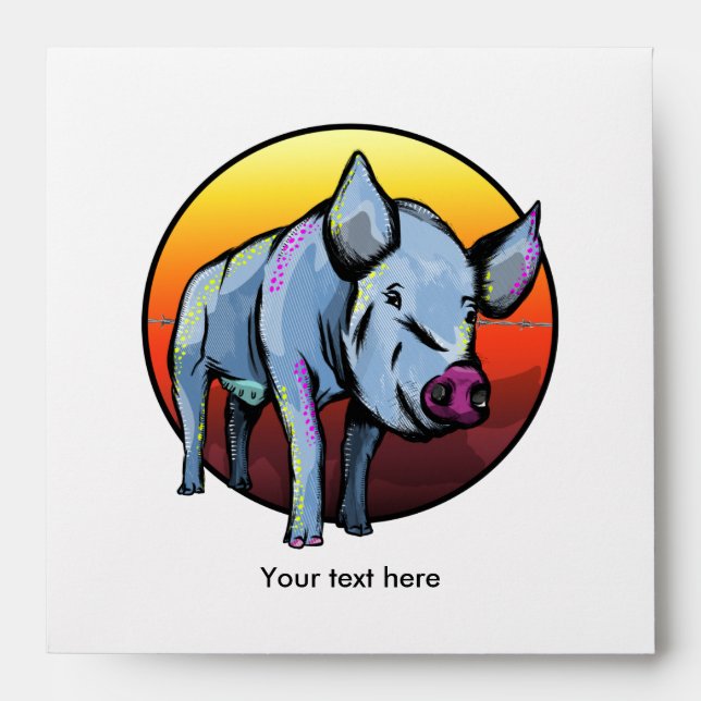 Colourful Pig Envelope (Front)