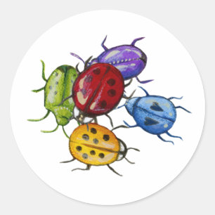 Colourful Pile of Bugs Envelope Stickers