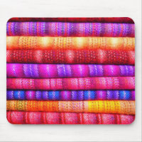 Colourful Piles of Folded Fabric Striped