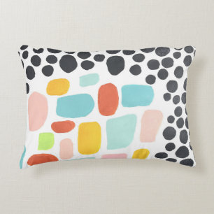 Colourful pillow. Bright yellow, pink and black do Decorative Cushion
