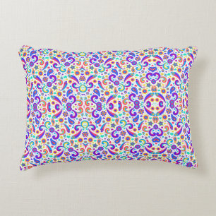 Colourful pillowcase with vibrant geometric patter decorative cushion