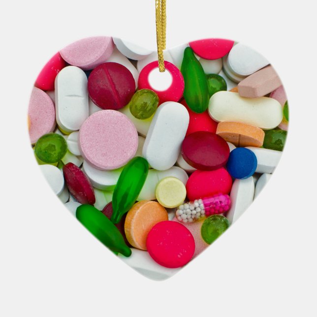 Colourful pills custom product ceramic tree decoration (Front)