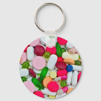 Colourful pills custom product key ring