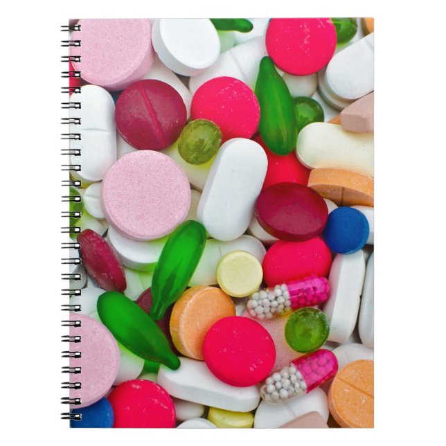 Colourful pills custom product notebook (Front)