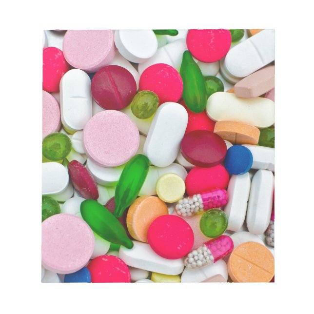 Colourful pills custom product notepad (Front)