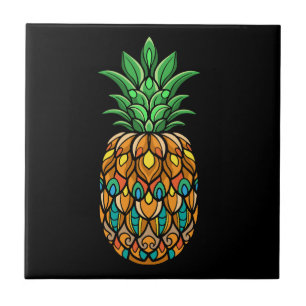 colourful-pineapple-fruit-mandala-arts-isolated tile