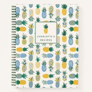 Colourful Pineapple Personalised Recipe Notebook