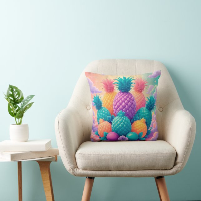 Colourful pineapples cushion (Chair)