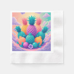 Colourful pineapples napkin