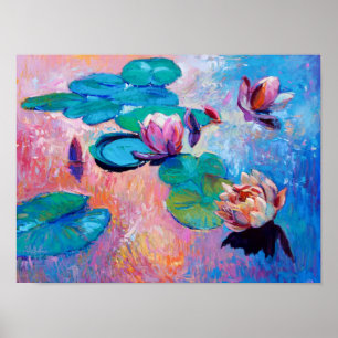Colourful Pink Abstract Floral Art Print