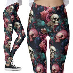 Colourful Pink Alien Skulls Floral Gothic Leggings<br><div class="desc">Floral Skulls Yoga Leggings | Alternative Style Dive into the extraordinary with these Colourful Pink Alien Skulls Floral Yoga Leggings. Featuring underwater tentacles, coral skulls, and unique peach-coloured flowers, these leggings are a statement of alternative and gothic style. Perfect for everyday wear or making a bold statement at the gym,...</div>