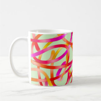 Colourful pink and orange abstract design coffee mug