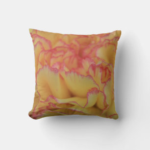 Colourful Pink and Yellow Carnation Flower Cushion