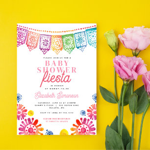 Colourful Pink Baby Shower Mexican Fiesta  Invitation