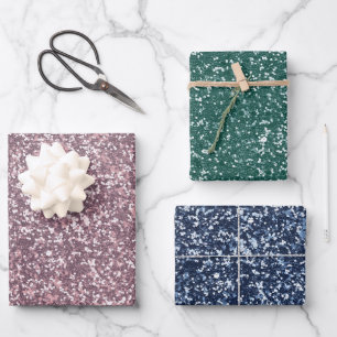 Colourful Pink Blue Green Holiday Sparkles Wrapping Paper Sheet