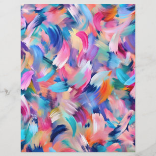 Colourful pink brush strokes scrapbook paper