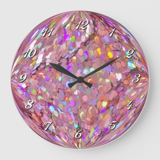 Colourful Pink Confetti Ball Wall Clock (Front)