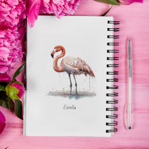 Colourful Pink Flamingo, customisable Planner