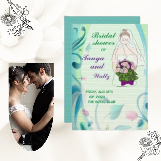 Colourful  Pink Floral Flower Border Bridal Shower Invitation (Creator Uploaded)